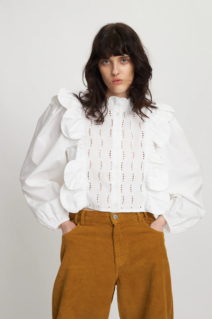 STELLA NOVA WHITE EMBROIDERED BLOUSE