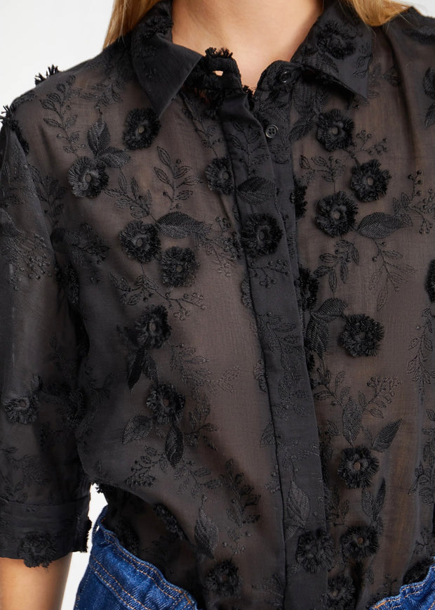 MUNTHE BLACK FLORAL SHIRT