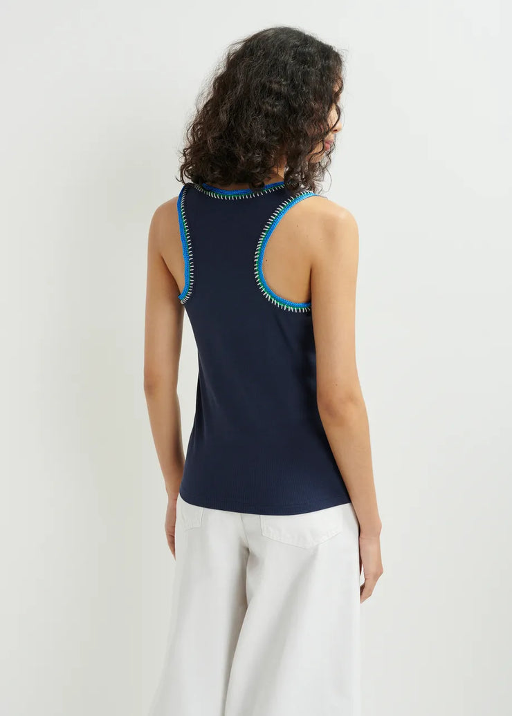 ESSENTIEL ANTWERP COTTON TANK WITH EMBROIDERY