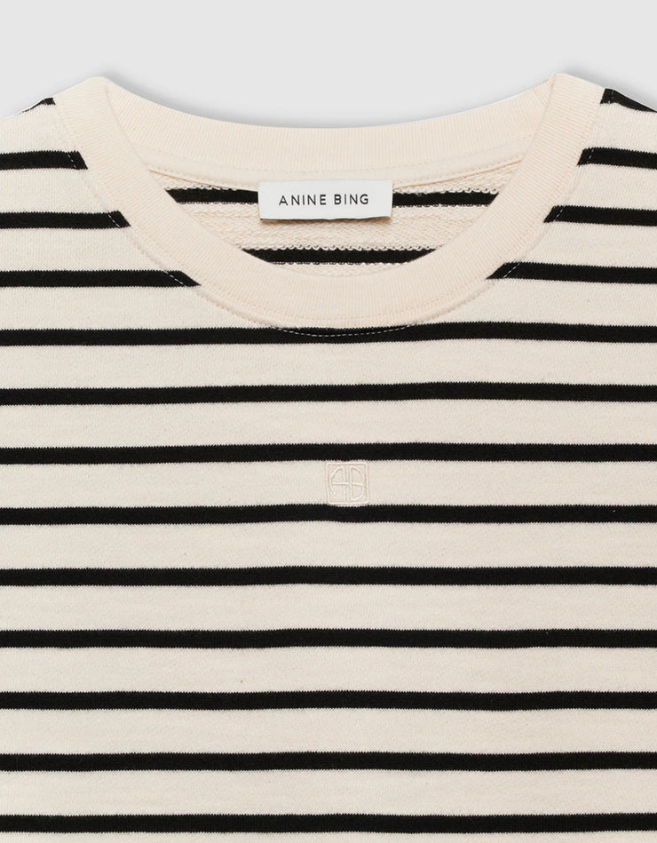ANINE BING STRIPED CROPPED TEE