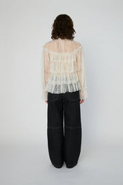 STELLA NOVA SHEER FRILL LACE BLOUSE