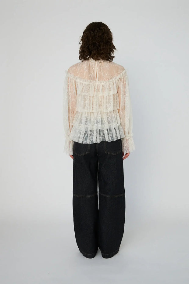 STELLA NOVA SHEER FRILL LACE BLOUSE