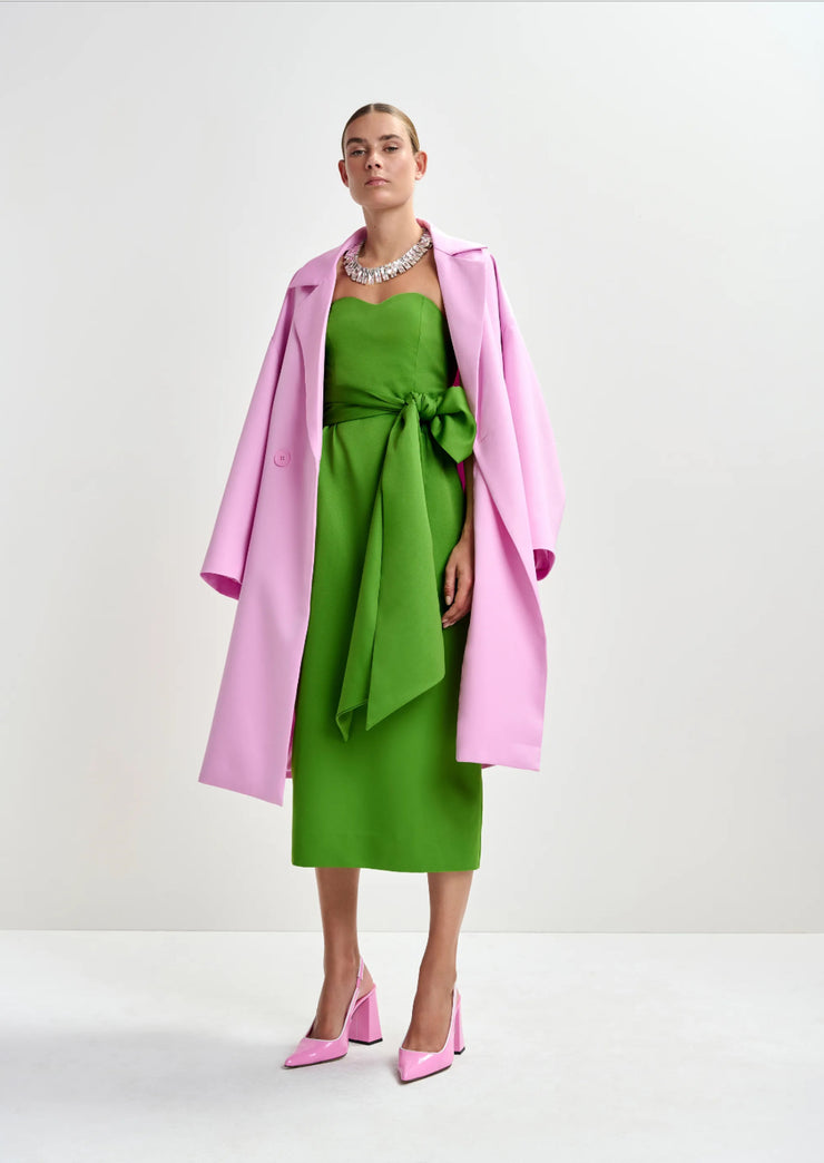 ESSENTIEL ANTWERP GREEN STRAPLESS MIDI DRESS WITH WRAP BELT Gallery 9 ESSENTIEL ANTWERP GREEN STRAPLESS MIDI DRESS WITH WRAP BELT Gallery 9