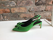 RUPERT SANDERSON EMERALD KITTEN HEEL