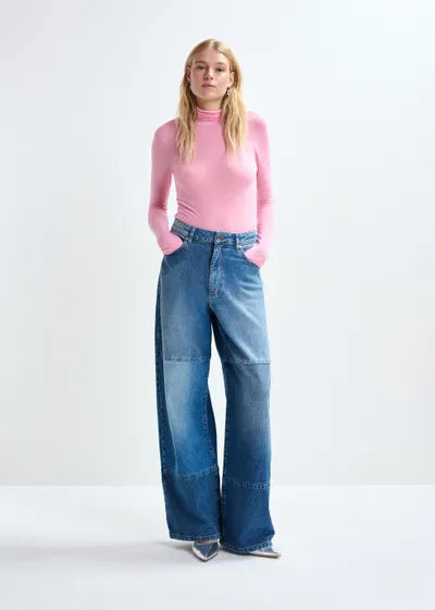 ESSENTIEL ANTWERP PINK TURTLENECK SWEATER
