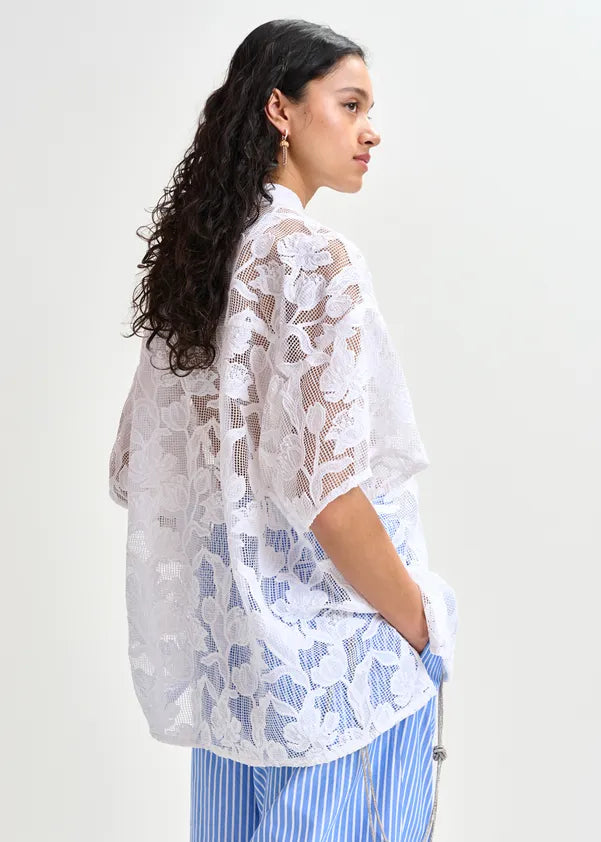 ESSENTIEL ANTWERP WHITE LACE SHIRT