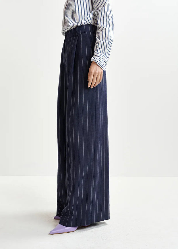 ESSENTIEL ANTWERP WIDE-LEG STRIPE TROUSERS