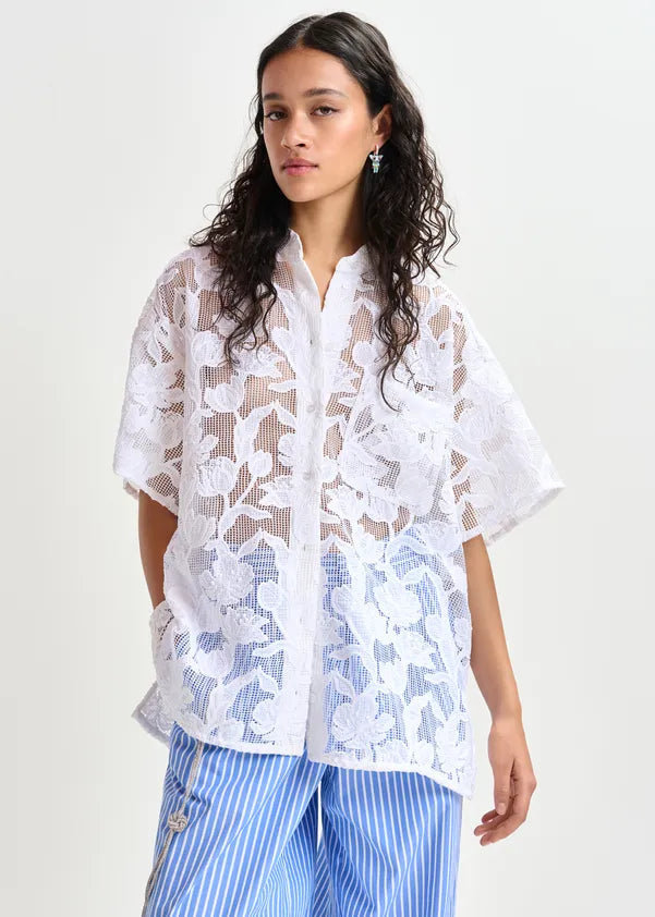 ESSENTIEL ANTWERP WHITE LACE SHIRT