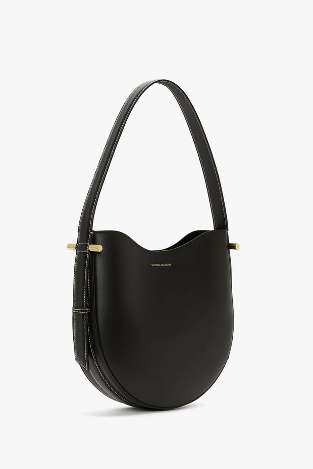 VICTORIA BECKHAM MEDIUM DIA HOBO BAG - SMOOTH BLACK LEATHER