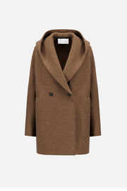 HARRIS WHARF HOODED JACKET - BOILED WOOL