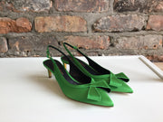 RUPERT SANDERSON EMERALD KITTEN HEEL