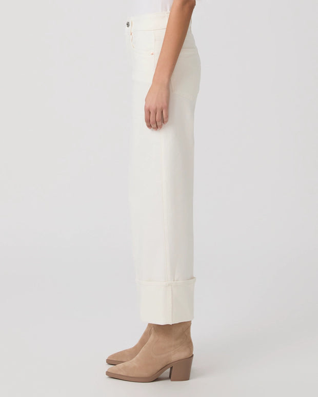 PAIGE SASHA ANKLE WIDE LEG JEAN - ECRU