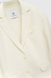 ANINE BING WHITE CASHMERE BLEND QUINN BLAZER