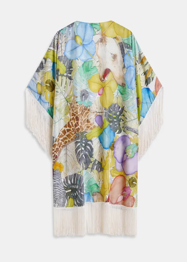 ESSENTIEL ANTWERP MULTICOLOR SILK KIMONO