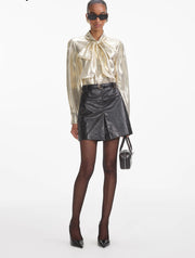 SELF PORTRAIT METALLIC PUSSY BOW BLOUSE