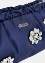 ESSENTIEL ANTWERP NAVY EMBROIDERED POUCH