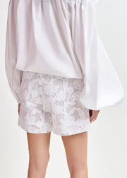 ESSENTIEL ANTWERP WHITE LACE SHORTS