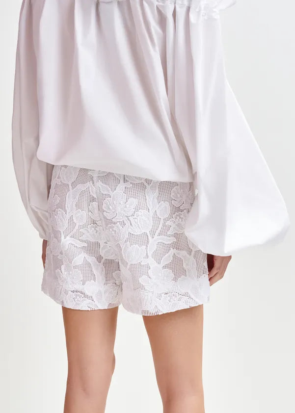 ESSENTIEL ANTWERP WHITE LACE SHORTS