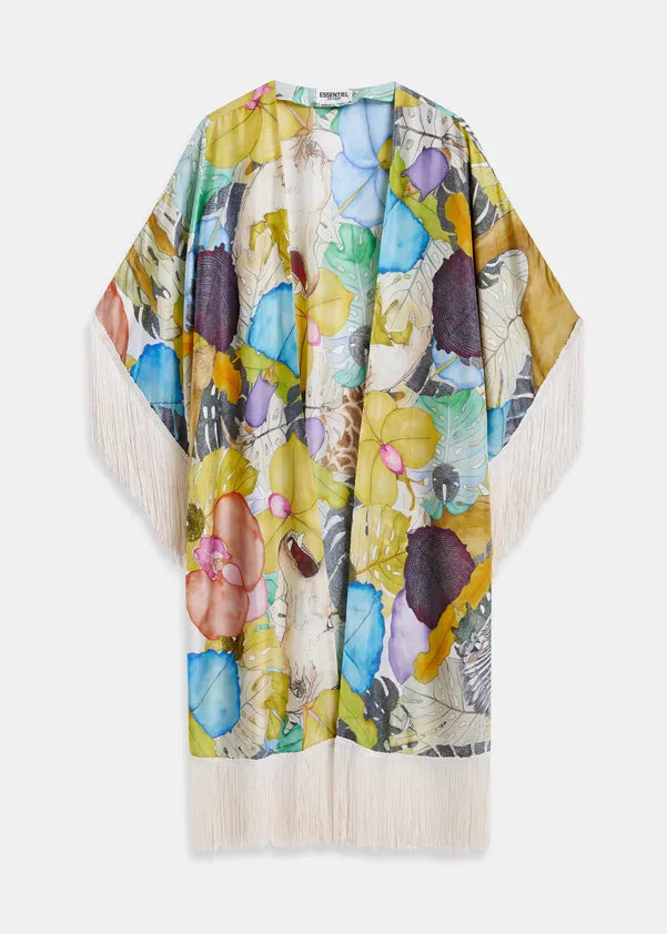 ESSENTIEL ANTWERP MULTICOLOR SILK KIMONO