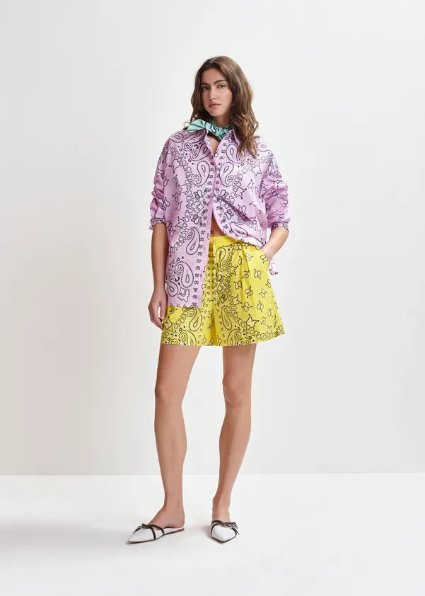 ESSENTIEL ANTWERP BANDANA PRINT OVERSIZED COTTON SHIRT