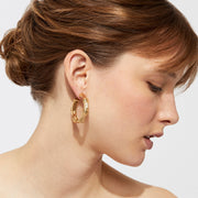 GAS BIJOUX BAMBOU STRASS EARRINGS