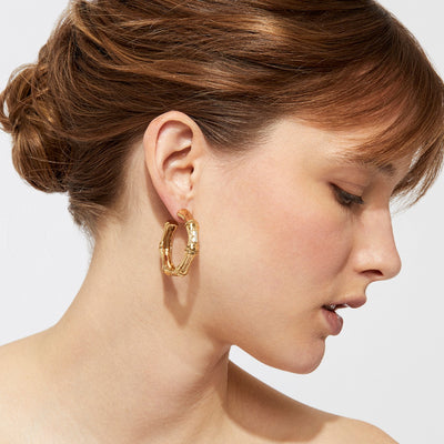 GAS BIJOUX BAMBOU STRASS EARRINGS