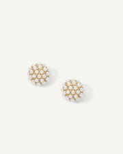 OLIVE & PIPER MINI PEARL PAVE STUDS - GOLD