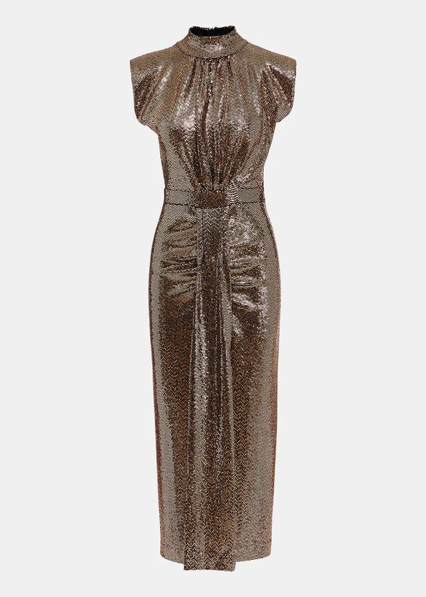 ESSENTIEL ANTWERP GOLD DRESS