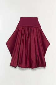 SIMKHAI CORINN TAFFETA KNIT MIDI SKIRT