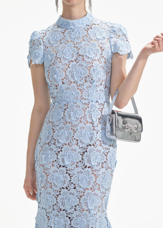 SELF PORTRAIT BLUE LACE DRESS