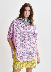 ESSENTIEL ANTWERP BANDANA PRINT OVERSIZED COTTON SHIRT
