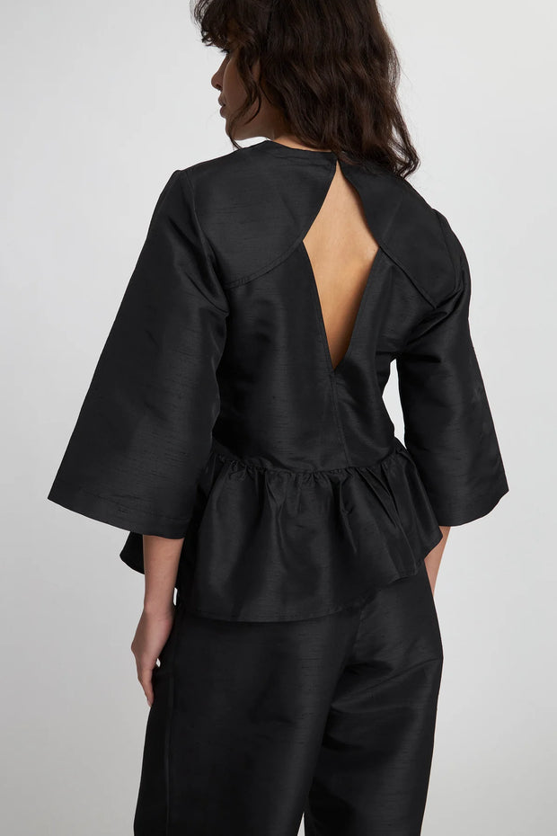 STELLA NOVA BLACK PEPLUM BLOUSE