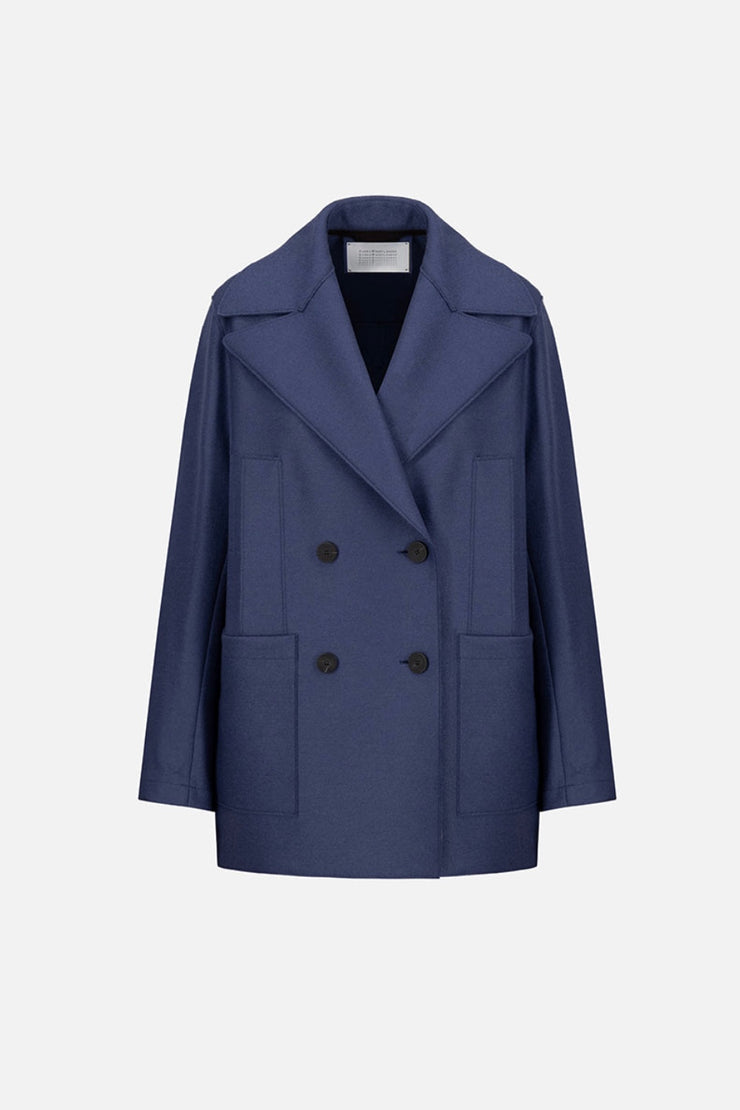 HARRIS WHARF OVERSIZED MARINE JACKET - PRESSED WOOL