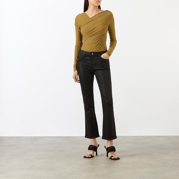 PAIGE CLAUDINE COATED BLACK JEAN