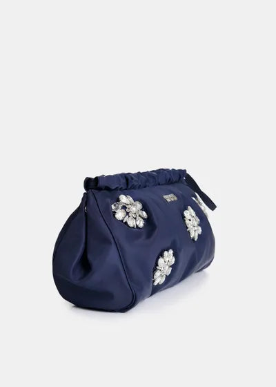 ESSENTIEL ANTWERP NAVY EMBROIDERED POUCH