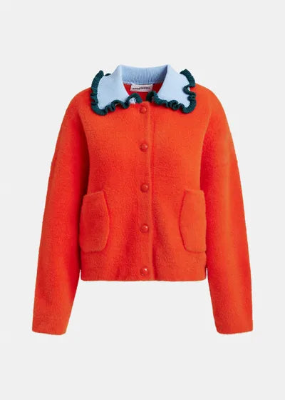 ESSENTIEL ANTWERP JARDENER KNITTED CARDIGAN- NECTARINE