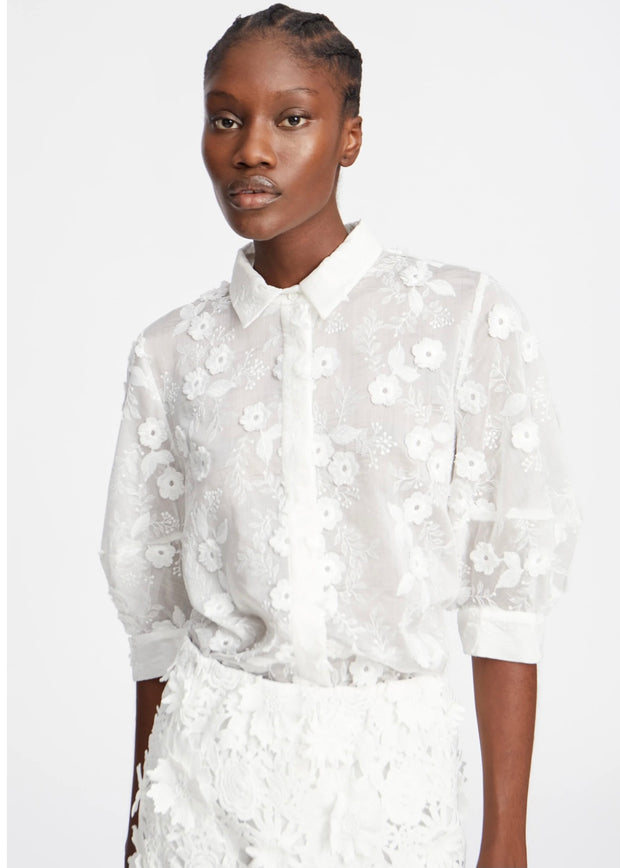 MUNTHE WHITE FLORAL SHIRT