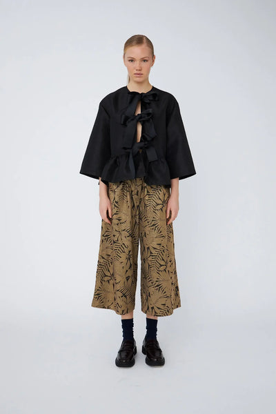 STELLA NOVA CRISPY PEPLUM BOW BLOUSE