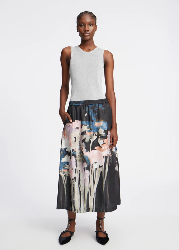 MUNTHE PRINTED SILK SKIRT