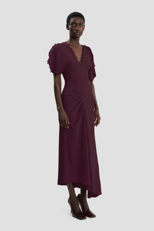 VICTORIA BECKHAM ROULEAUX MIDI DRESS