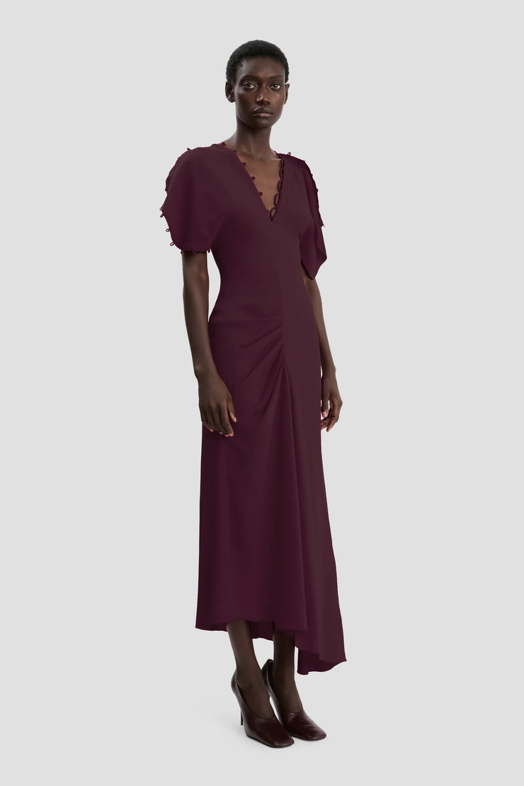 VICTORIA BECKHAM ROULEAUX MIDI DRESS