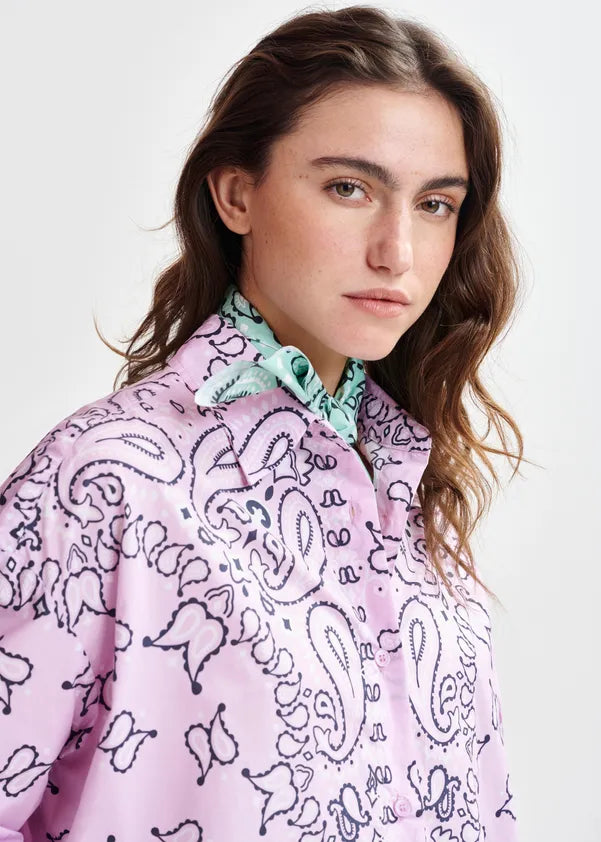 ESSENTIEL ANTWERP BANDANA PRINT OVERSIZED COTTON SHIRT