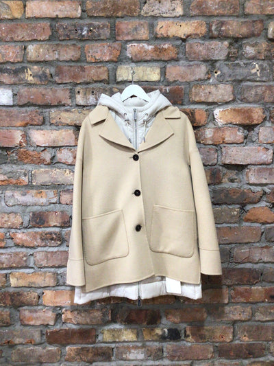 OAKWOOD WOOL COAT WITH HOODED JACKET