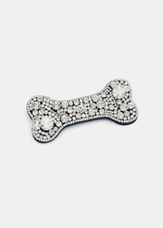 ESSENTIEL ANTWERP SILVER RHINESTONE BONE BROOCH