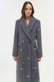 SIMKHAI GIANNI EMBELLISHED WOOL COAT