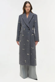 SIMKHAI GIANNI EMBELLISHED WOOL COAT
