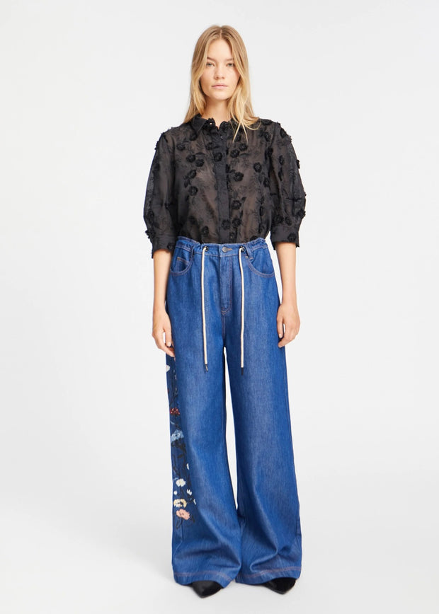 MUNTHE BLACK FLORAL SHIRT