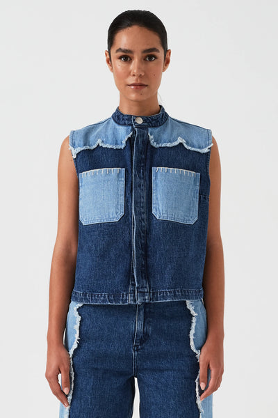 SEVENTY + MOCHI ARI WAISTCOAT - DENIM