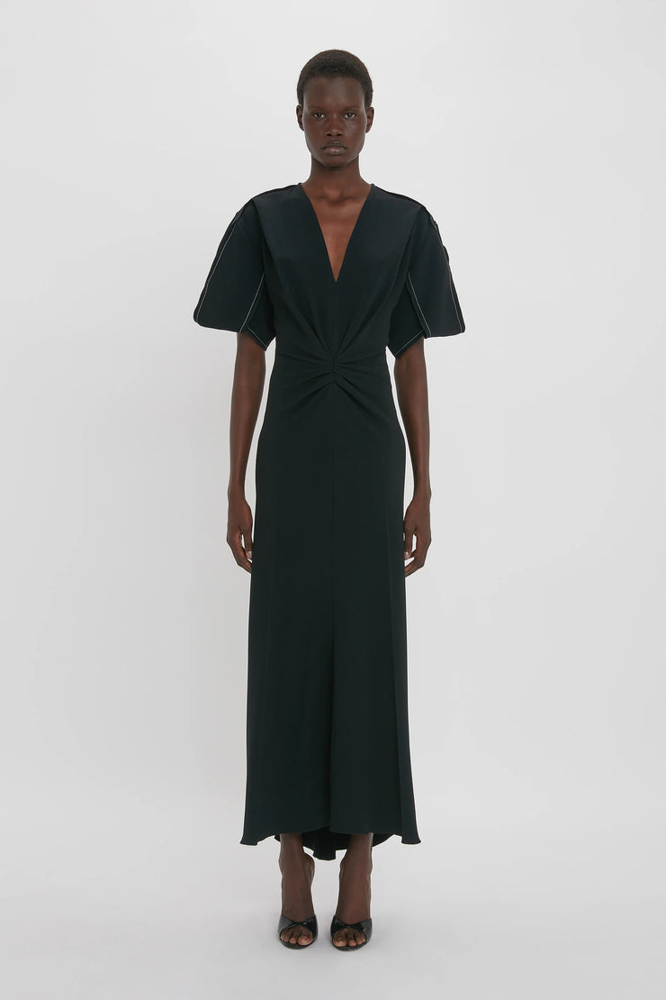 VICTORIA BECKHAM V-NECK MIDI DRESS