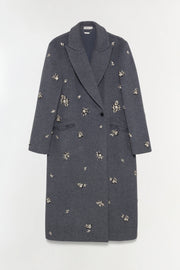 SIMKHAI GIANNI EMBELLISHED WOOL COAT